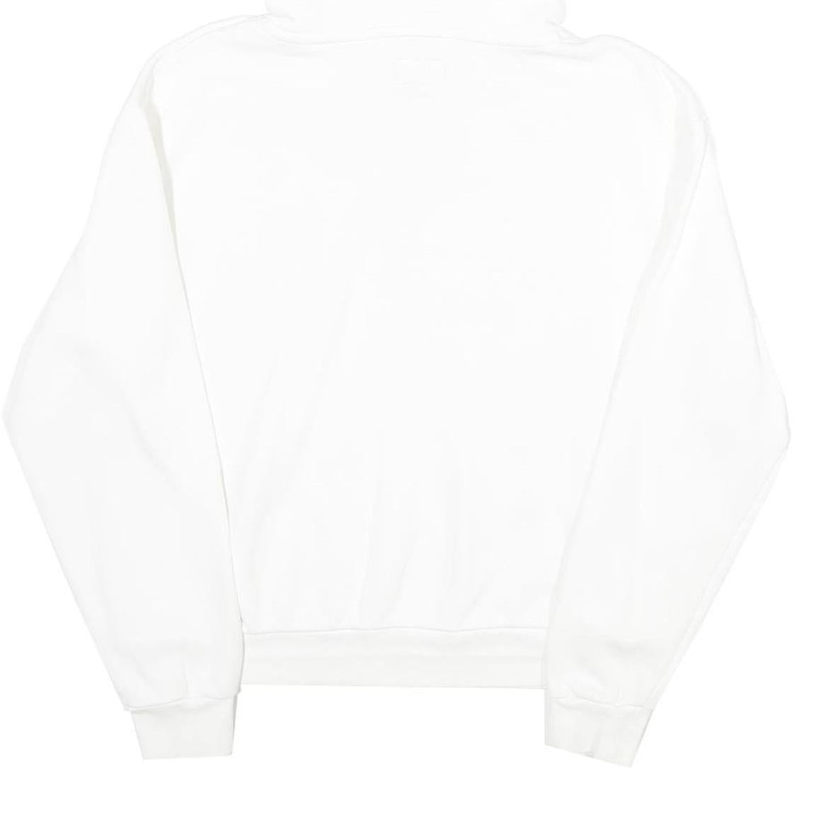 CONVERSE Womens White Hoodie M Cotton Blend Casual Pullover Hooded Sweatshirt