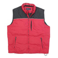 DENVER HAYES Mens Red & Black Quilted Jacket L Polyester Blend Zip Padded