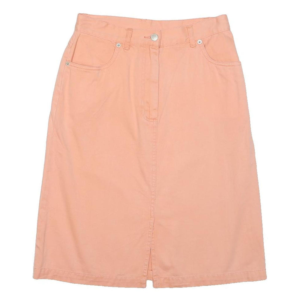 PENDLETON Womens Peach Cotton Blend Straight Knee Length Skirt M Button Casual