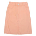 PENDLETON Womens Peach Cotton Blend Straight Knee Length Skirt M Button Casual