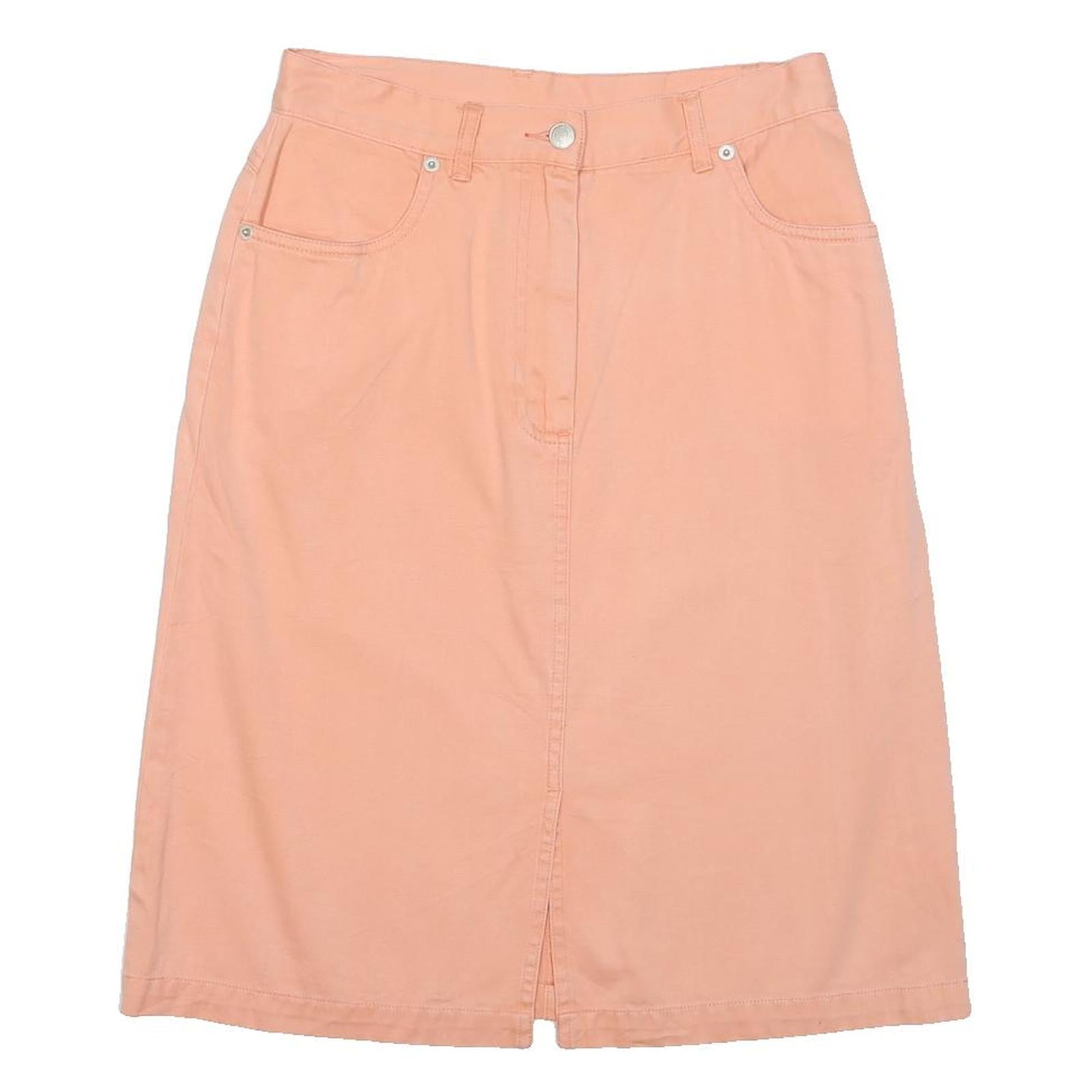 PENDLETON Womens Peach Cotton Blend Straight Knee Length Skirt M Button Casual