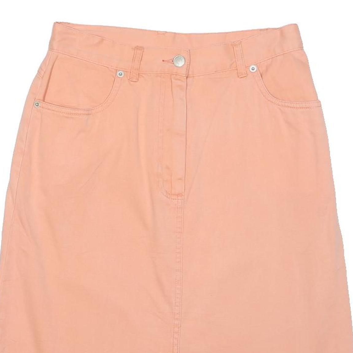 PENDLETON Womens Peach Cotton Blend Straight Knee Length Skirt M Button Casual