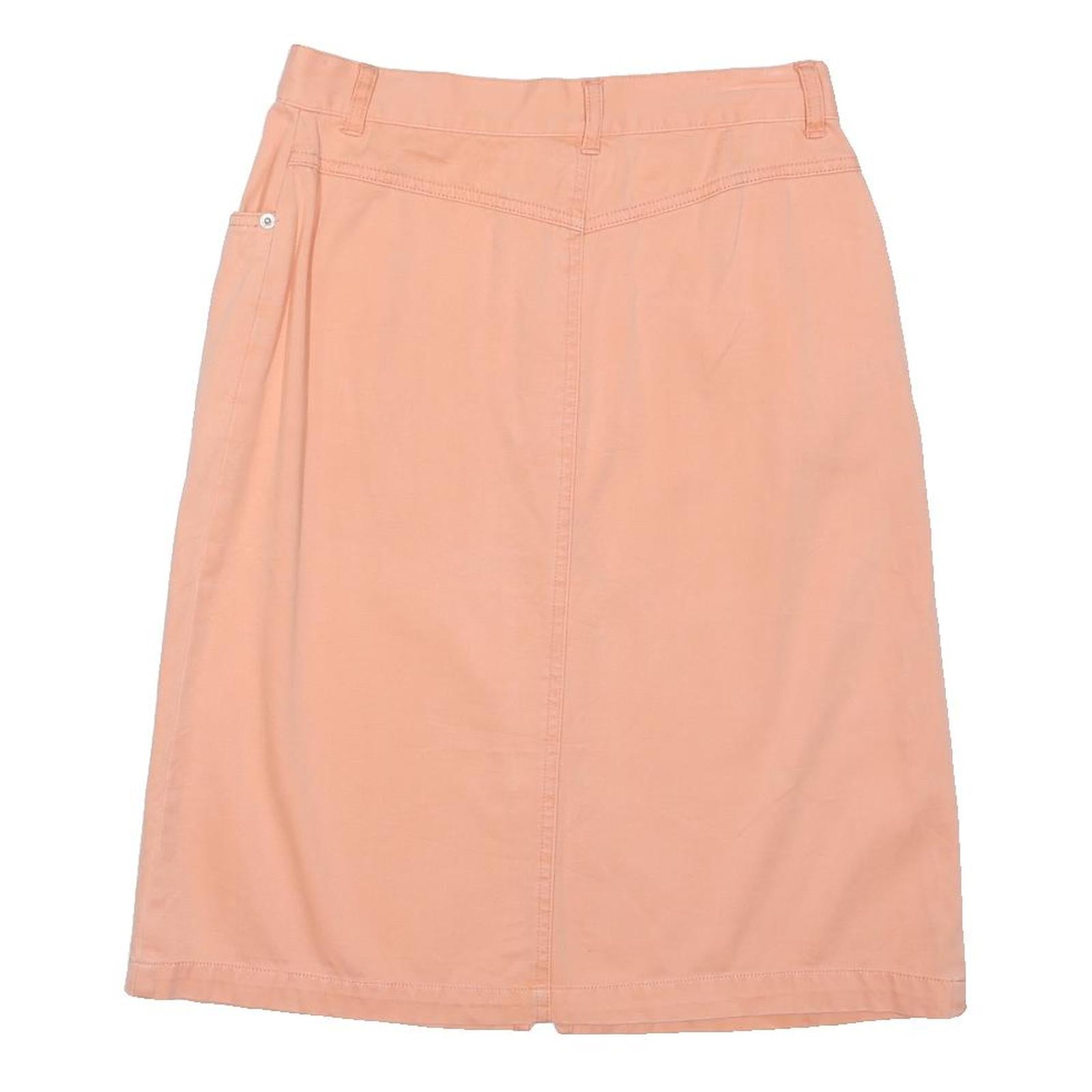 PENDLETON Womens Peach Cotton Blend Straight Knee Length Skirt M Button Casual