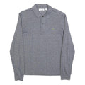 LACOSTE Mens Grey Long Sleeve Plain S Classic Cotton Blend Polo Shirt
