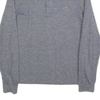 LACOSTE Mens Grey Long Sleeve Plain S Classic Cotton Blend Polo Shirt