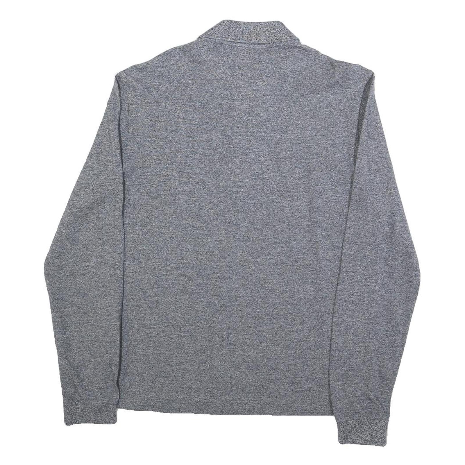 LACOSTE Mens Grey Long Sleeve Plain S Classic Cotton Blend Polo Shirt