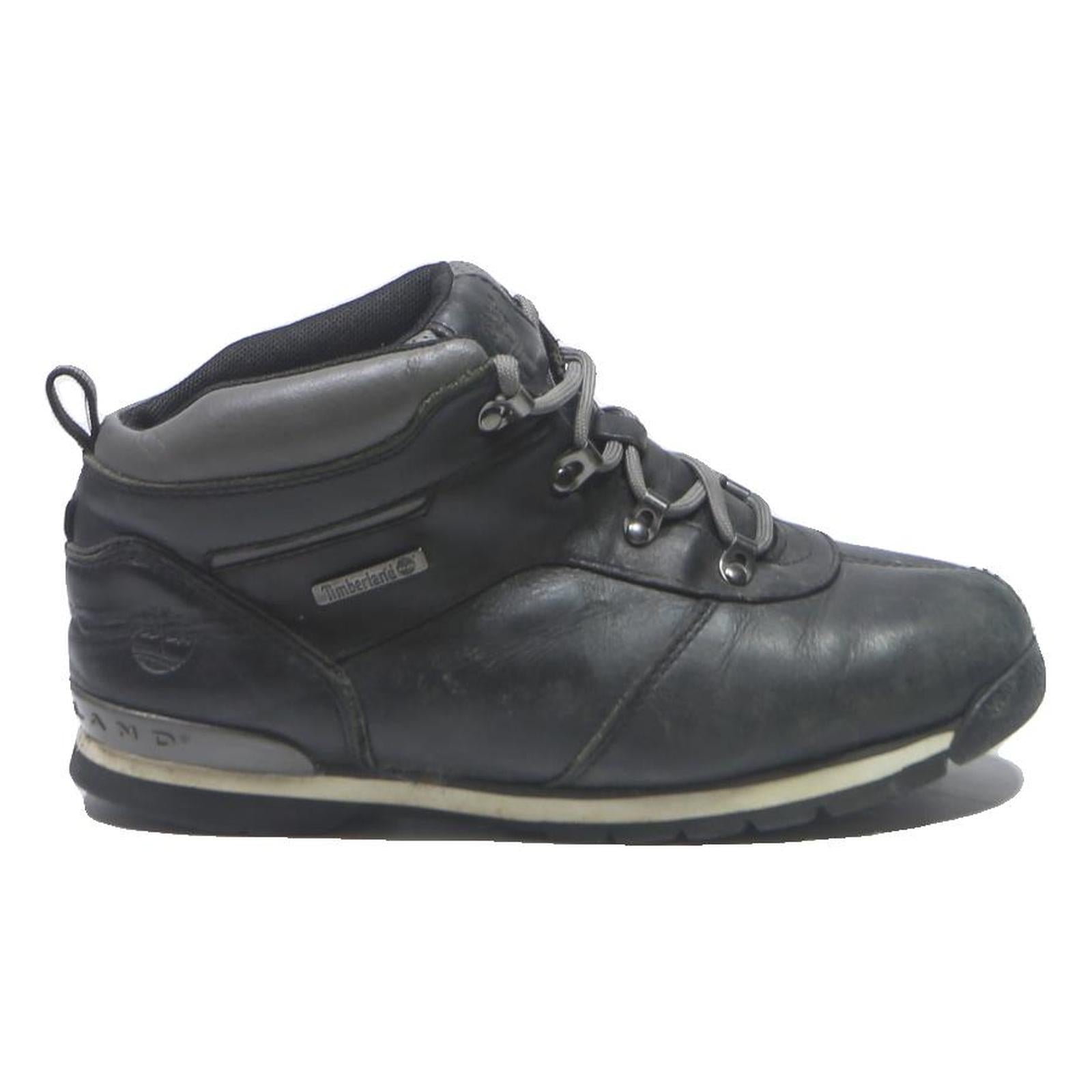 TIMBERLAND Leather Womens Ankle Boots Black UK 5.5 Casual Outdoor Lace-Up