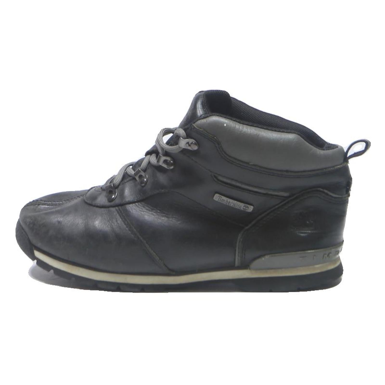 TIMBERLAND Leather Womens Ankle Boots Black UK 5.5 Casual Outdoor Lace-Up