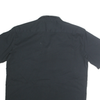 DICKIES Mens Black Cotton Blend Workwear Shirt L Button Pocket Casual Short