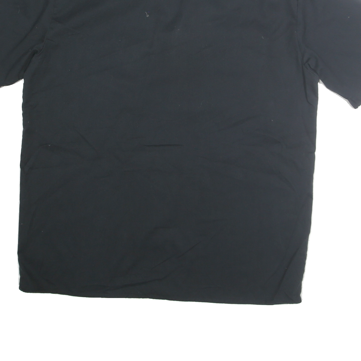 DICKIES Mens Black Cotton Blend Workwear Shirt L Button Pocket Casual Short