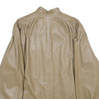 THE KING Womens Beige Leather Jacket UK 10 Zip Stand-Up Collar Classic Style