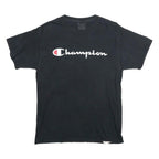 CHAMPION Mens Black Classic T-Shirt M Short Sleeve Crew Neck Logo