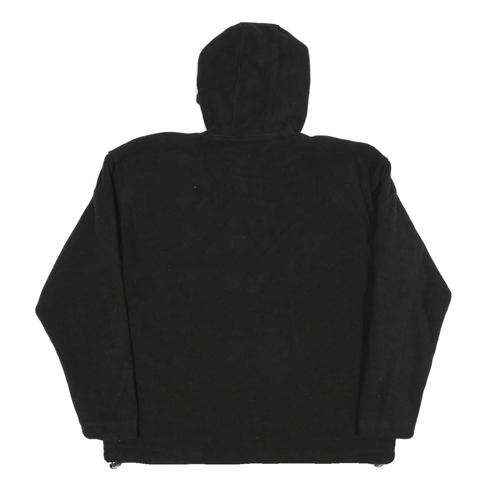 NEW BALANCE Mens Black Outdoor Jacket L Polyester Fleece Hooded Zip Casual