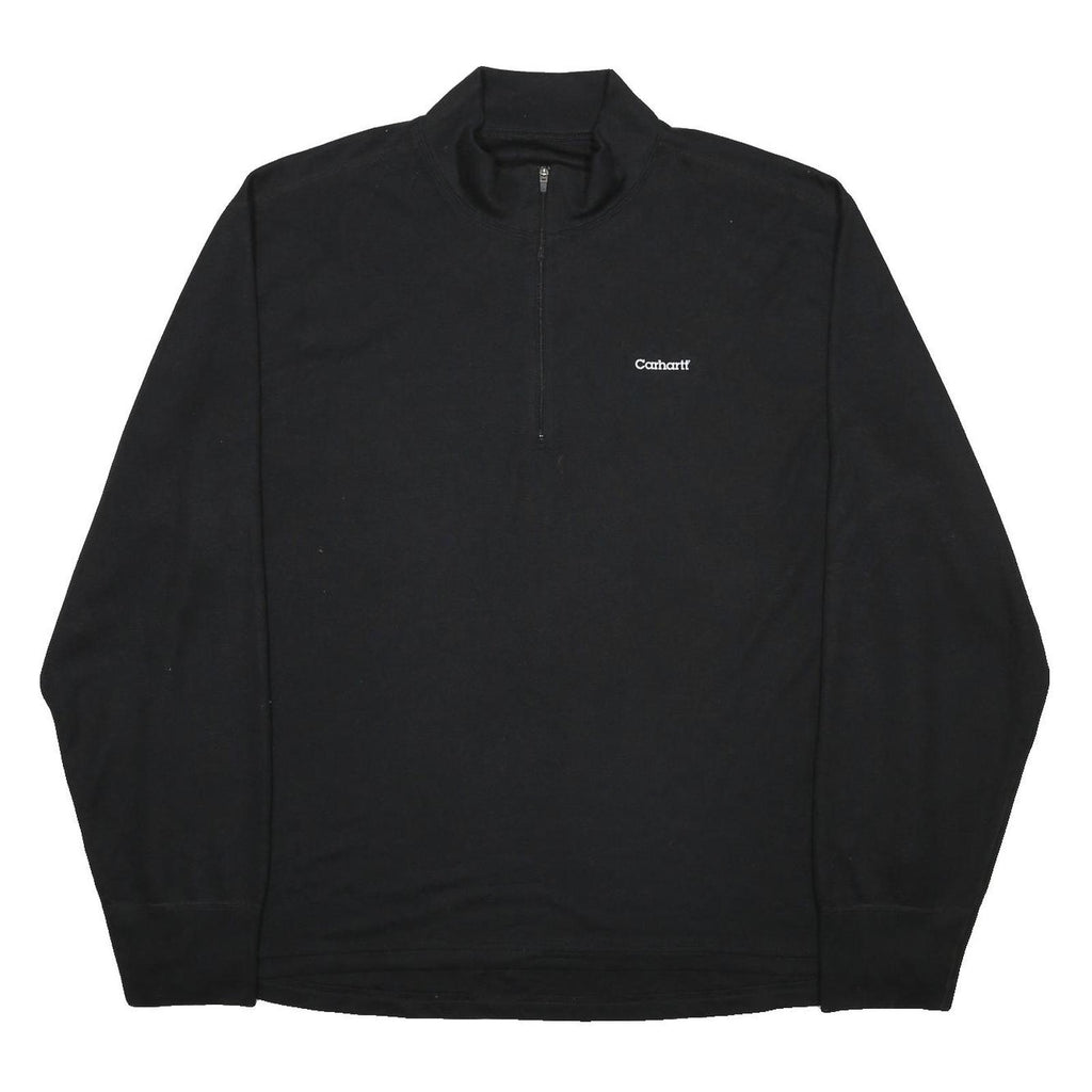 CARHARTT Mens Black Plain Pullover Jumper Crew Neck Basic Knit 2XL Warm