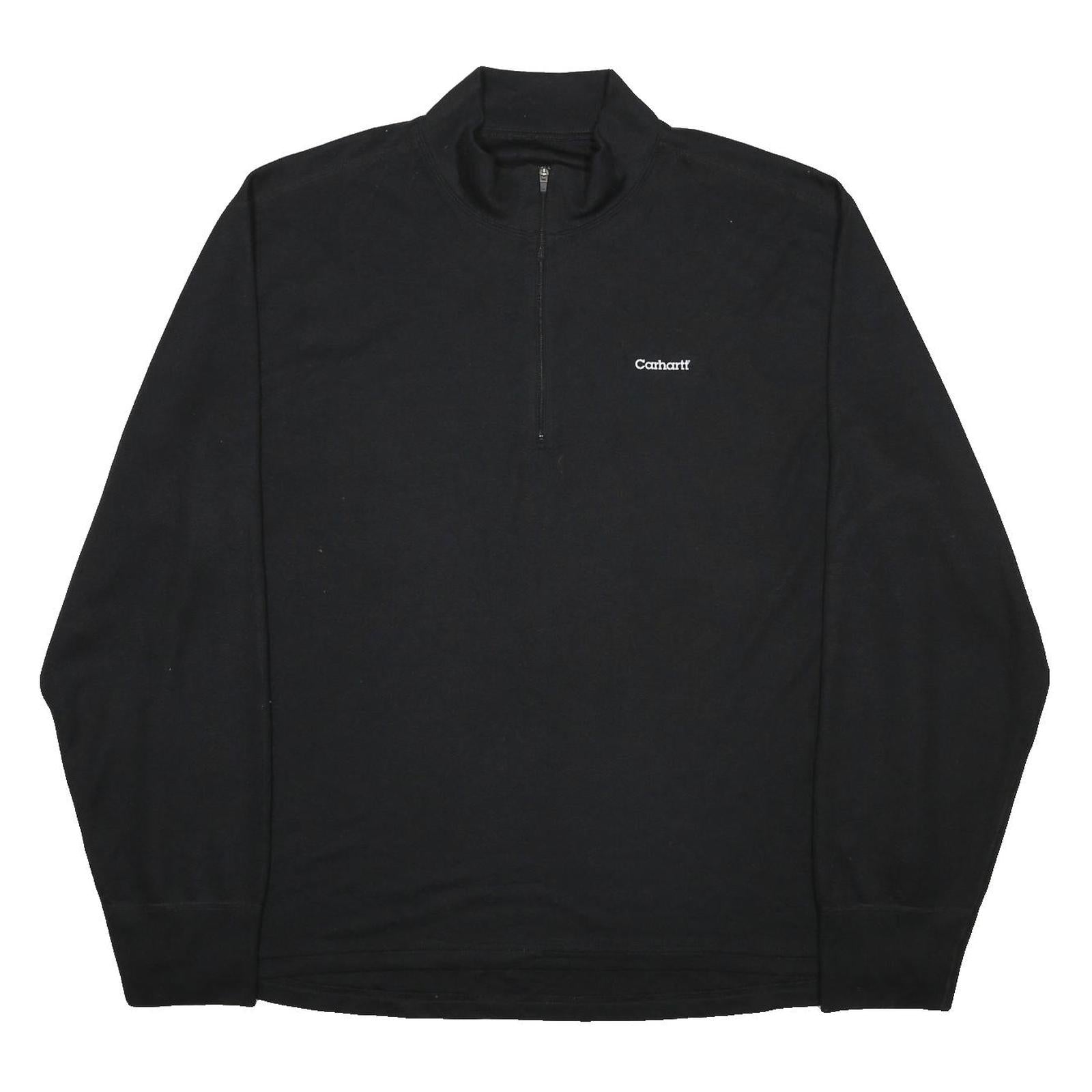 CARHARTT Mens Black Plain Pullover Jumper Crew Neck Basic Knit 2XL Warm