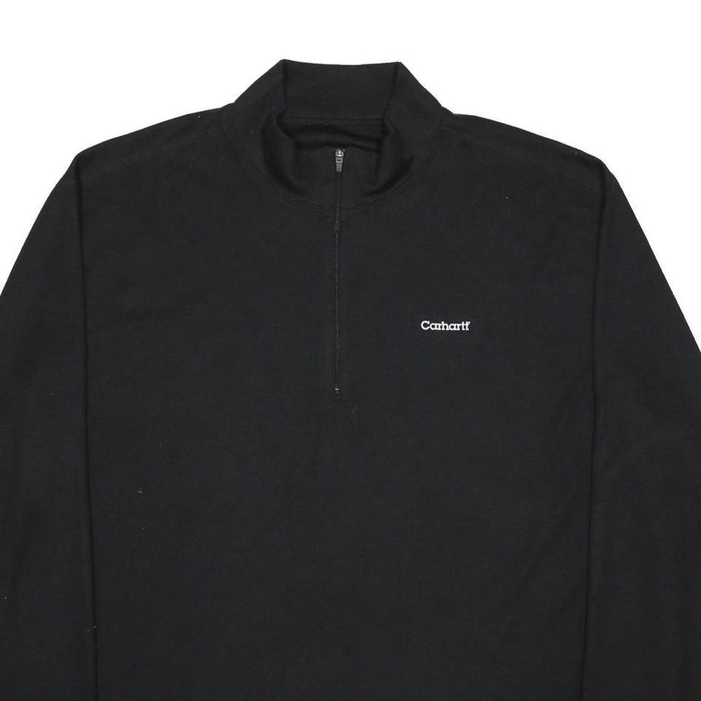 CARHARTT Mens Black Plain Pullover Jumper Crew Neck Basic Knit 2XL Warm