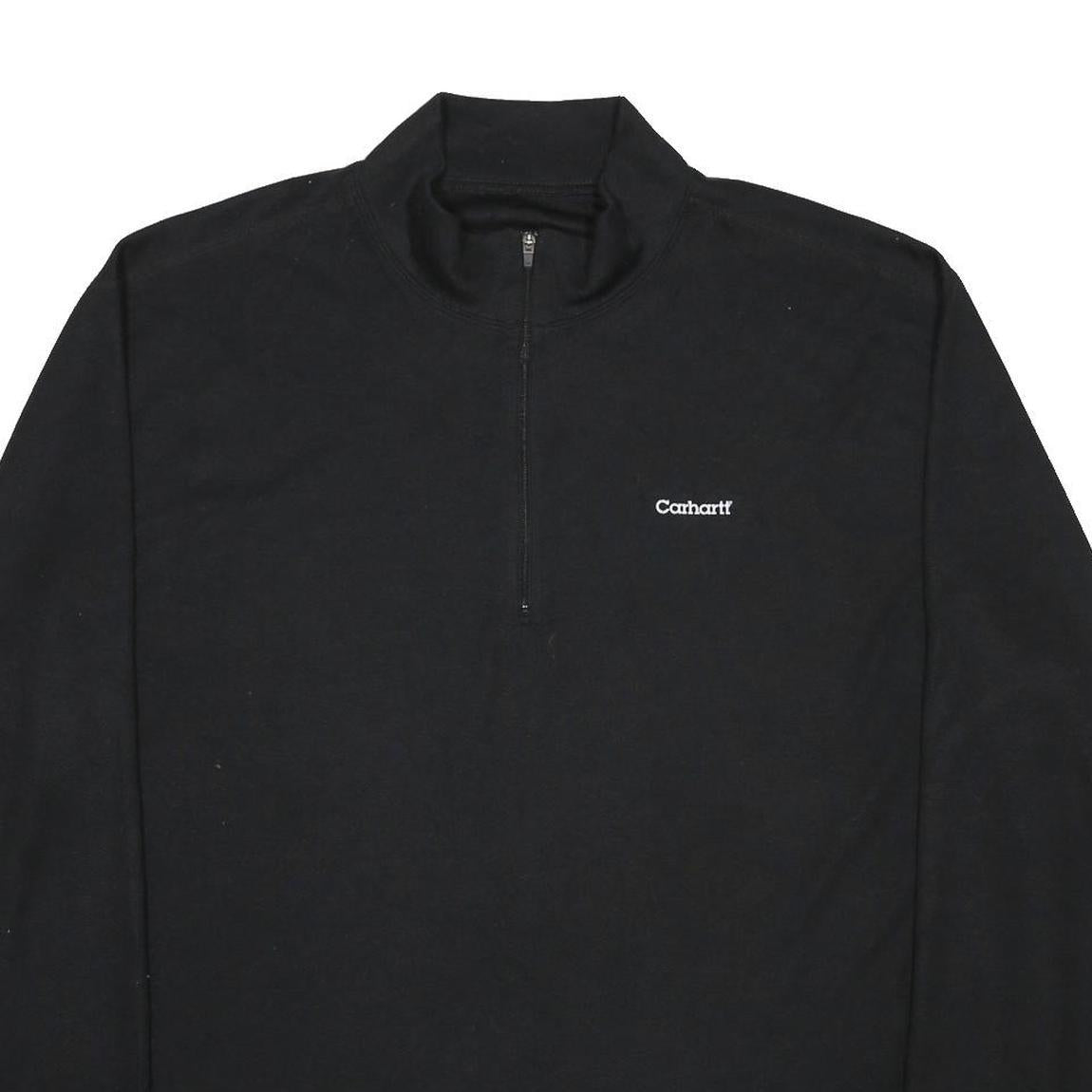CARHARTT Mens Black Plain Pullover Jumper Crew Neck Basic Knit 2XL Warm