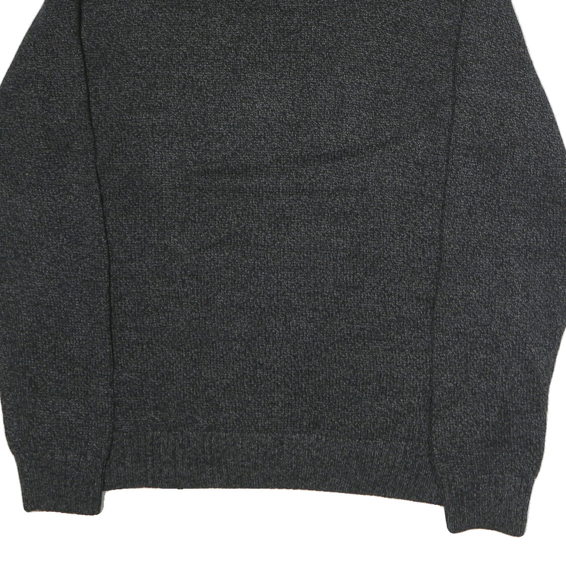 CHAPS Mens Black & Brown Plain Jumper Stand-Up Collar Chunky Knit L Button Neck