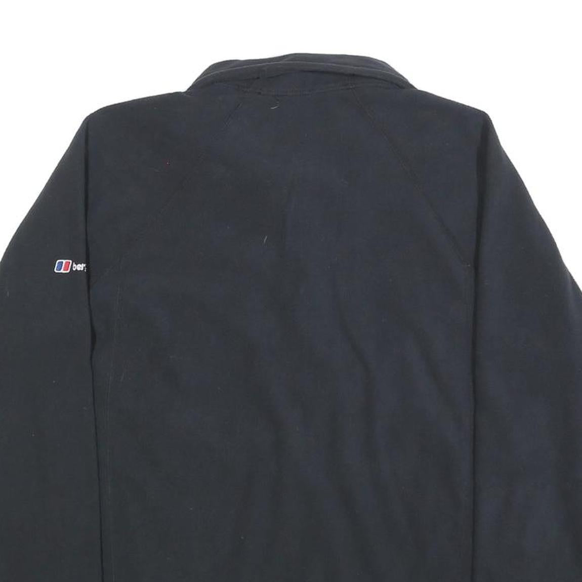 BERGHAUS Womens Black Plain Pullover Jumper 1/4 Zip Polyester UK 12 Outdoor