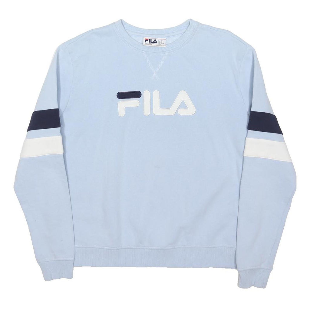FILA Womens Blue & Navy Crew Neck XL Cotton Blend Sweatshirt Logo Pullover