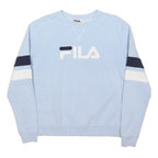 FILA Womens Blue & Navy Crew Neck XL Cotton Blend Sweatshirt Logo Pullover