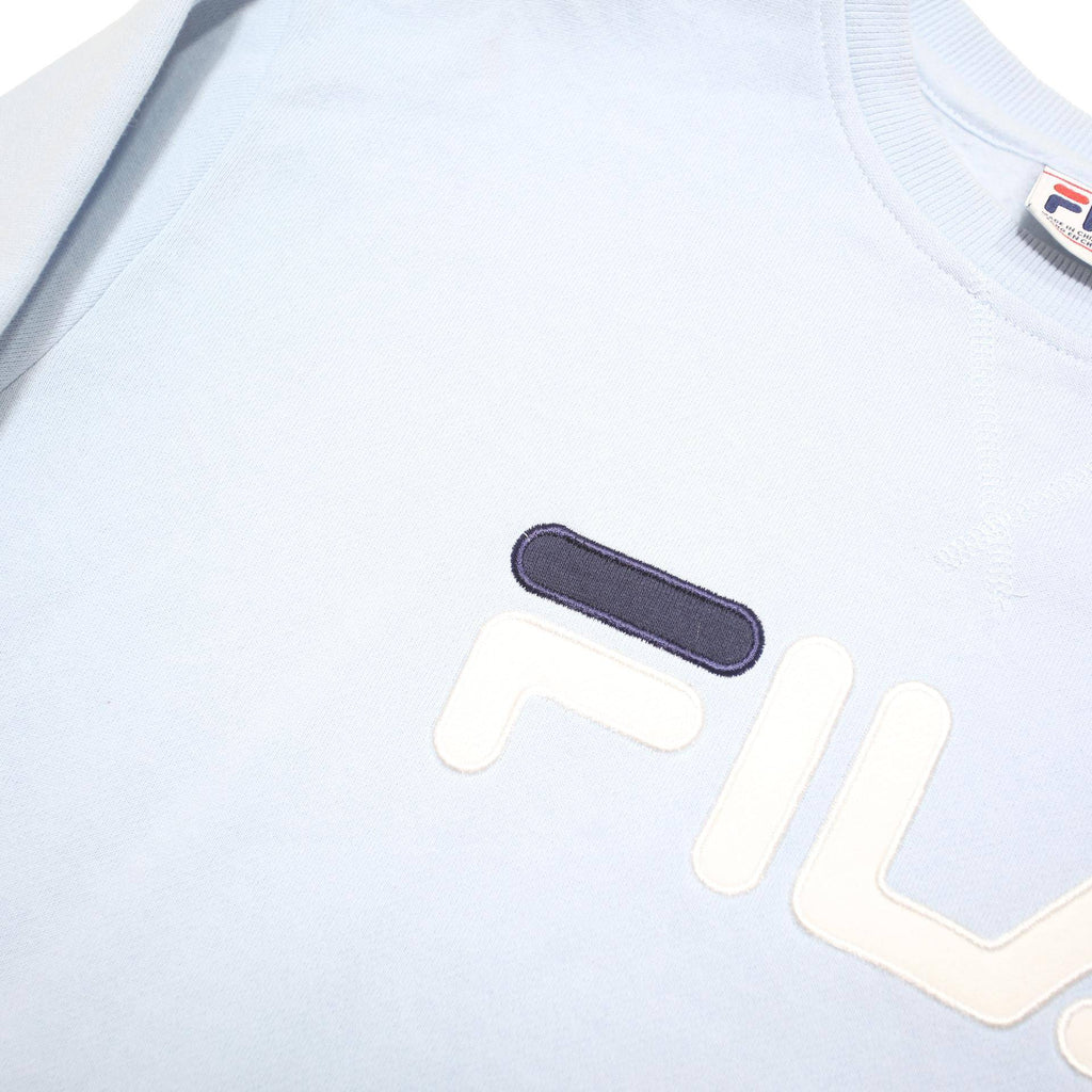 FILA Womens Blue & Navy Crew Neck XL Cotton Blend Sweatshirt Logo Pullover