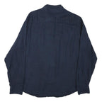 NAUTICA Mens Navy Blue Shirt M Cotton Blend Long Sleeve Casual