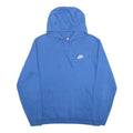 NIKE Mens Blue Hoodie M Cotton Blend Pullover Drawstring Sweatshirt