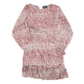 AX PARIS Womens Red & White Animal Print Day Dress Polyester Blend Long Sleeve