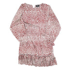 AX PARIS Womens Red & White Animal Print Day Dress Polyester Blend Long Sleeve