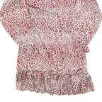 AX PARIS Womens Red & White Animal Print Day Dress Polyester Blend Long Sleeve