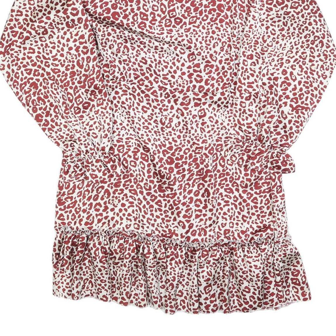 AX PARIS Womens Red & White Animal Print Day Dress Polyester Blend Long Sleeve