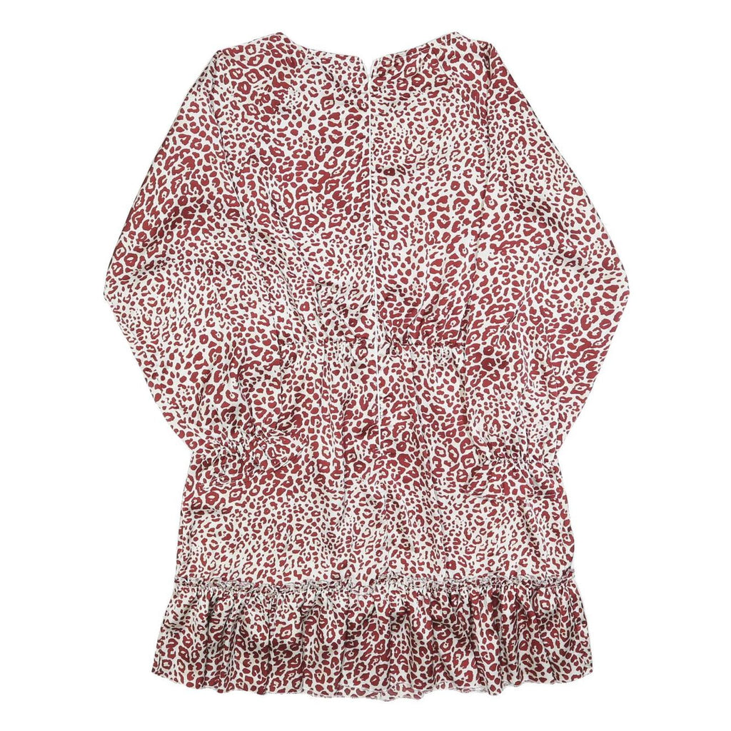 AX PARIS Womens Red & White Animal Print Day Dress Polyester Blend Long Sleeve