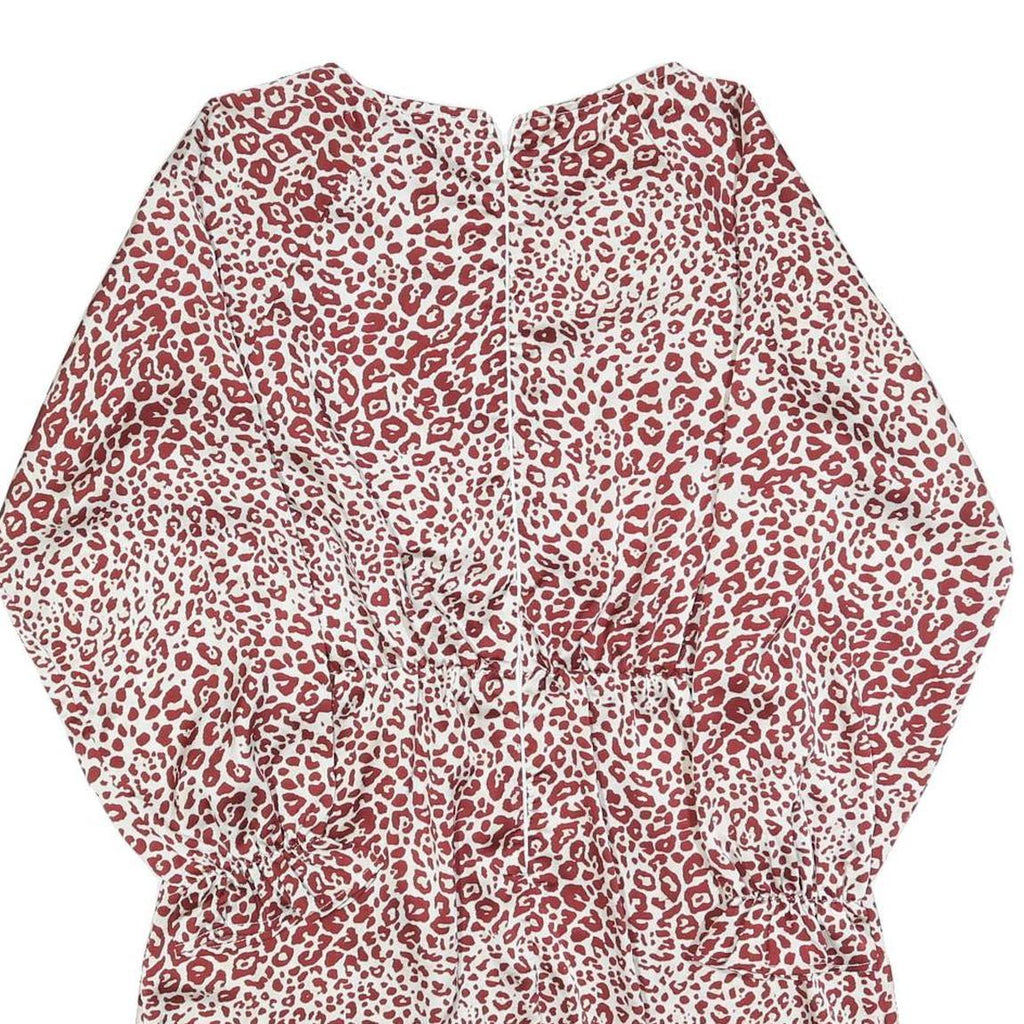 AX PARIS Womens Red & White Animal Print Day Dress Polyester Blend Long Sleeve