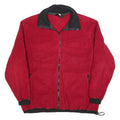 Womens Red Plain Polyester Full Zip Jumper L Casual Comfortable Basic