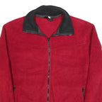 Womens Red Plain Polyester Full Zip Jumper L Casual Comfortable Basic