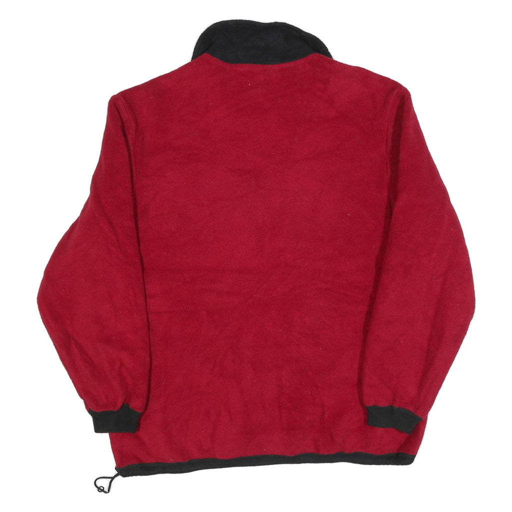 Womens Red Plain Polyester Full Zip Jumper L Casual Comfortable Basic