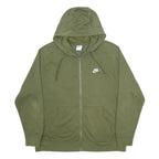 NIKE Mens Green Full Zip Hoodie XL Cotton Blend Casual Sportswear