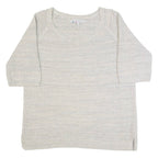 CREW CLOTHING Womens Jumper Grey Tight Knit Short Sleeve UK 14