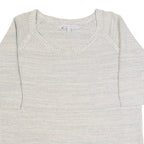 CREW CLOTHING Womens Jumper Grey Tight Knit Short Sleeve UK 14
