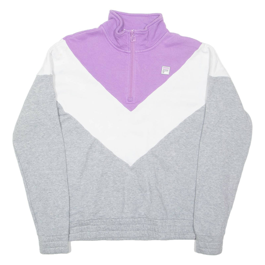 FILA Mens Sweatshirt Grey 1/4 Zip M