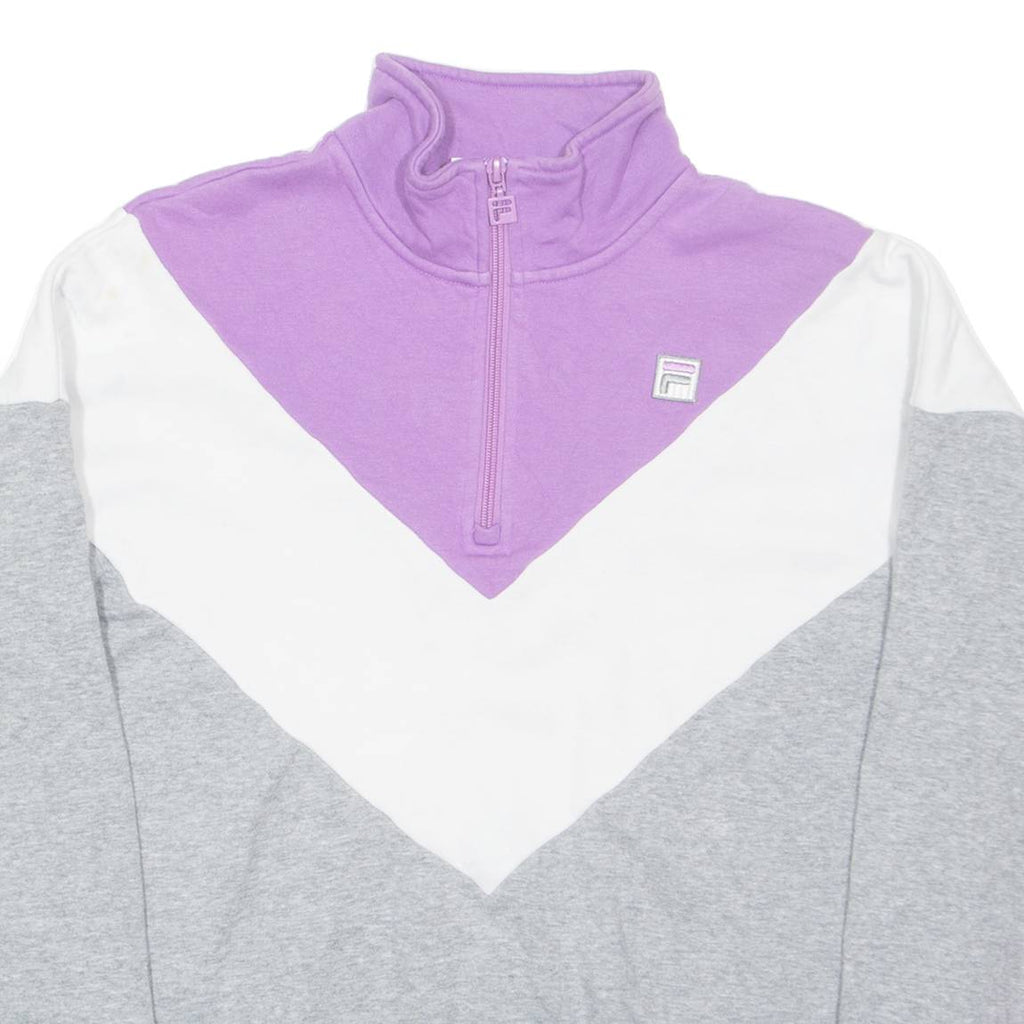 FILA Mens Sweatshirt Grey 1/4 Zip M
