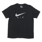 NIKE Mens Black & Silver Modern T-Shirt M Short Sleeve Crew Neck Logo Print