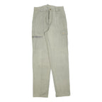 Mens Beige Cotton Regular Cargo Trousers W30 L34 Zip Closure
