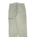 Mens Beige Cotton Regular Cargo Trousers W30 L34 Zip Closure