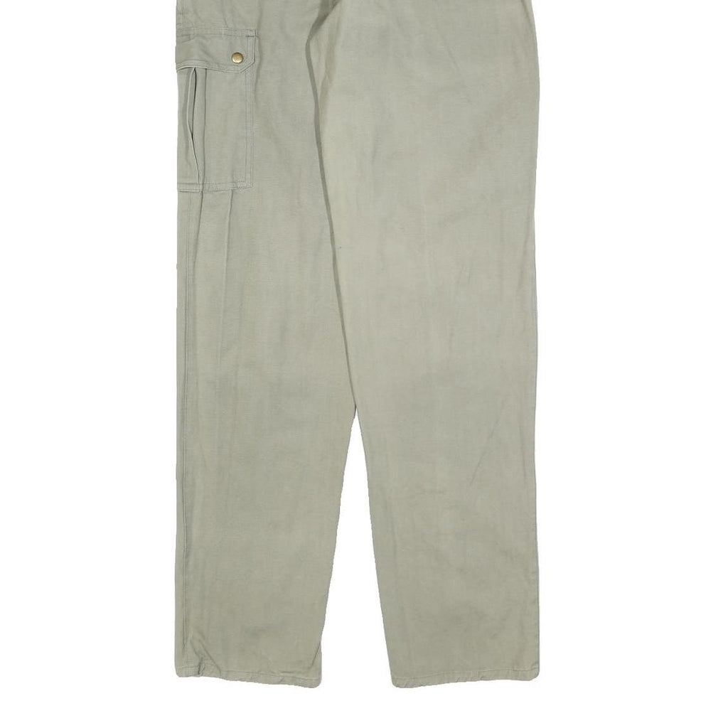 Mens Beige Cotton Regular Cargo Trousers W30 L34 Zip Closure