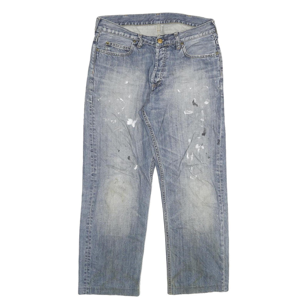 CARHARTT Mens Regular Fit Blue Denim Jeans W30 L26 Zip Closure Casual Wear
