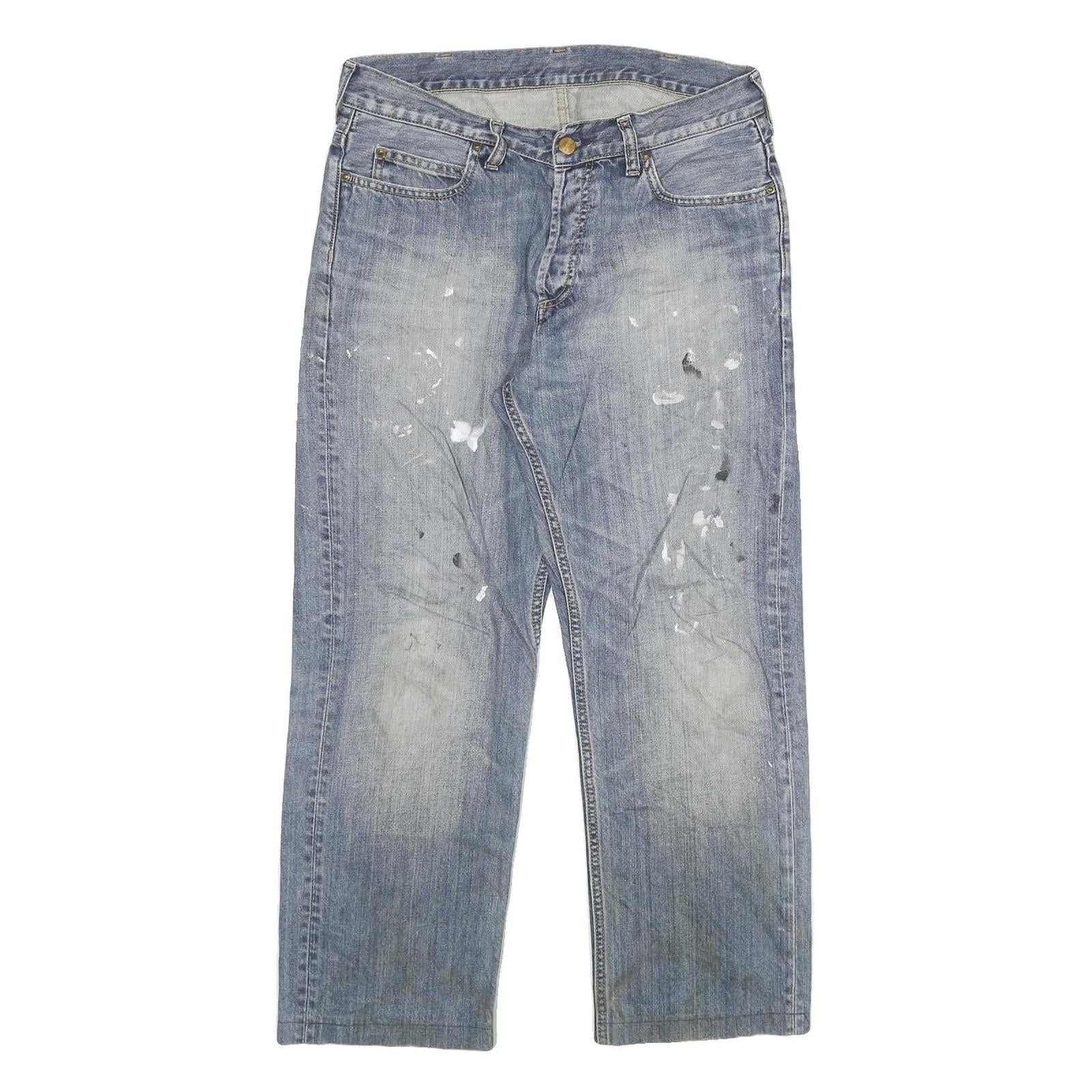 CARHARTT Mens Regular Fit Blue Denim Jeans W30 L26 Zip Closure Casual Wear