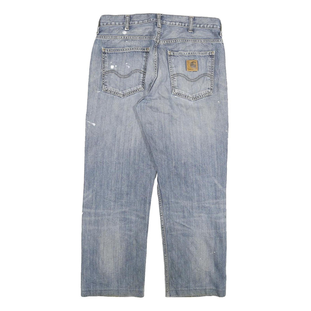 CARHARTT Mens Regular Fit Blue Denim Jeans W30 L26 Zip Closure Casual Wear