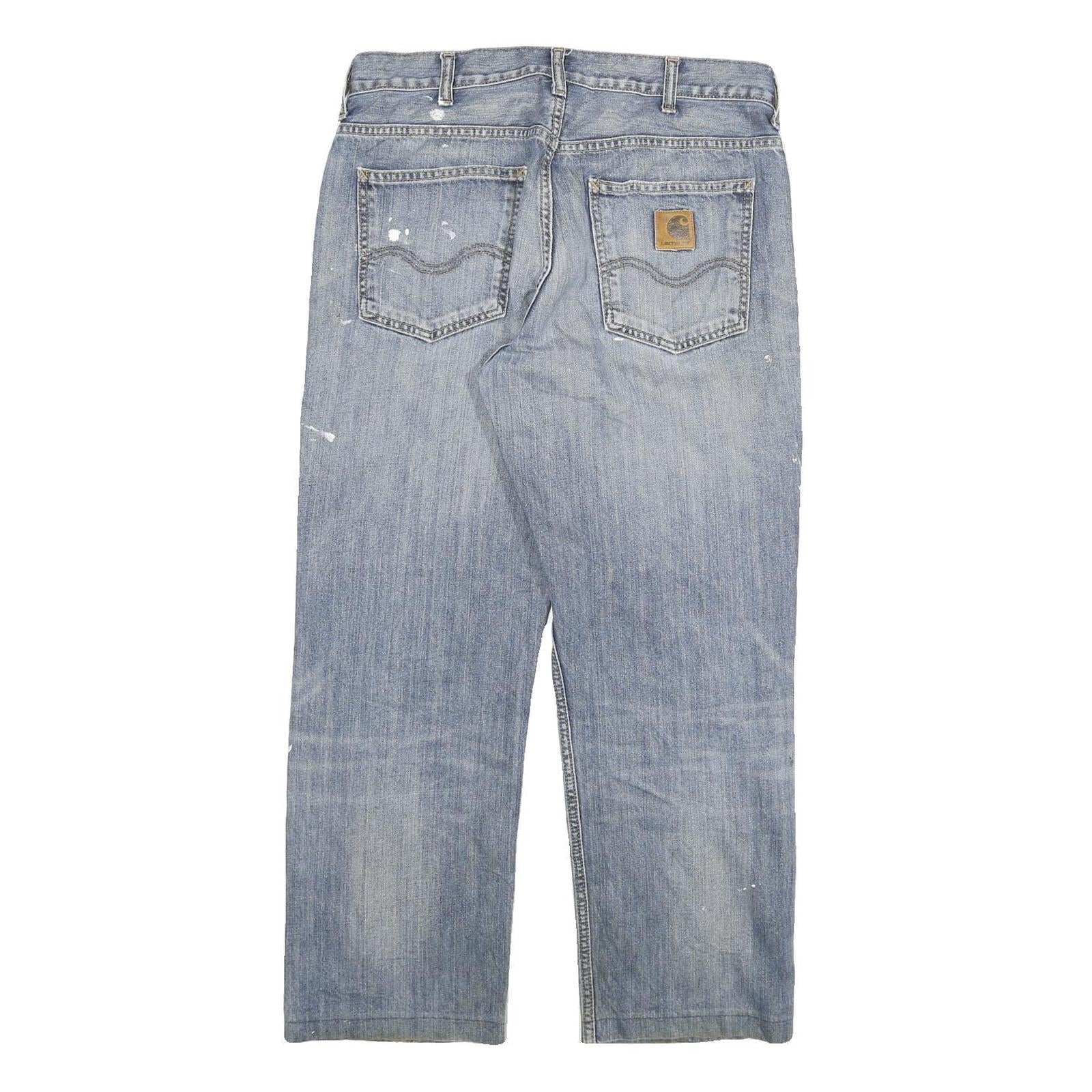 CARHARTT Mens Regular Fit Blue Denim Jeans W30 L26 Zip Closure Casual Wear